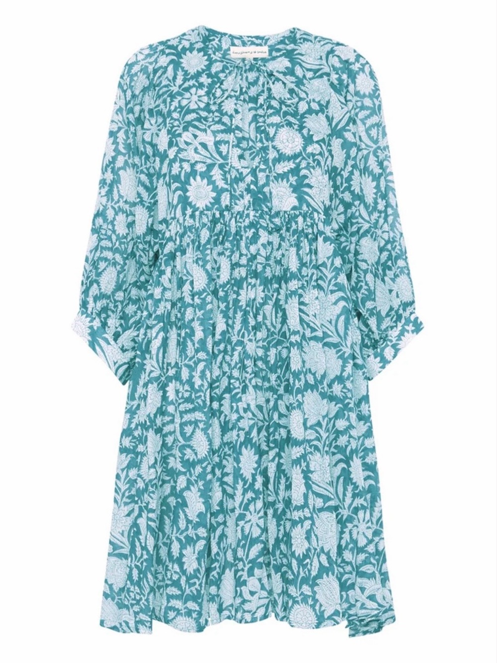 Daughters of India Kyra Mini Dress Ocean Blue Small EUC